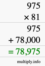 How to calculate 975 times 81 using long multiplication