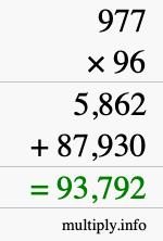 How to calculate 977 times 96 using long multiplication How to calculate 977 times 96 using long multiplication
