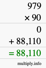 How to calculate 979 times 90 using long multiplication How to calculate 979 times 90 using long multiplication