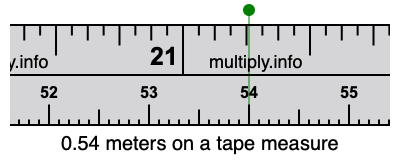 0.54 meters on a tape measure