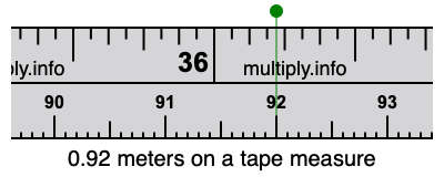 0.92 meters on a tape measure