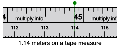 1.14 inches on store a ruler