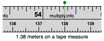 1.38 inches on store a tape measure