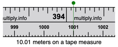 10.01 meters on a tape measure