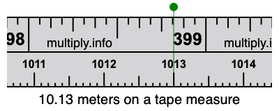 10.13 meters on a tape measure