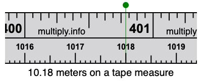 10.18 meters on a tape measure
