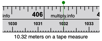 10.32 meters on a tape measure