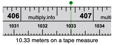 10.33 meters on a tape measure