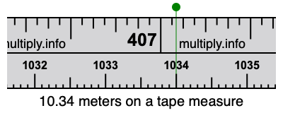 10.34 meters on a tape measure