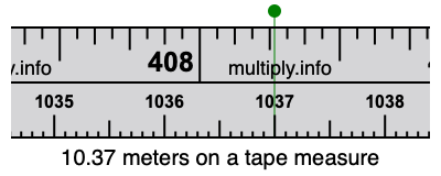 10.37 meters on a tape measure