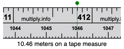 10.46 meters on a tape measure