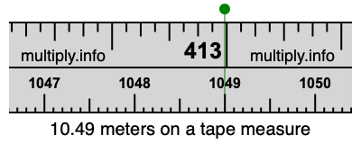 10.49 meters on a tape measure