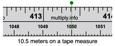 10.5 meters on a tape measure