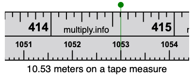 10.53 meters on a tape measure