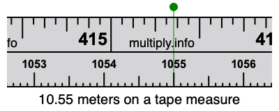 10.55 meters on a tape measure