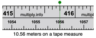 10.56 meters on a tape measure