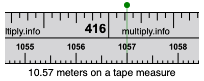 10.57 meters on a tape measure