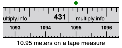 10.95 meters on a tape measure