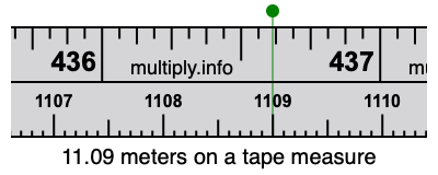 11.09 meters on a tape measure