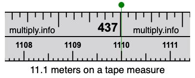 11.1 meters on a tape measure