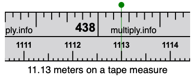 11.13 meters on a tape measure