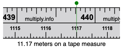 11.17 meters on a tape measure