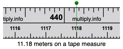 11.18 meters on a tape measure