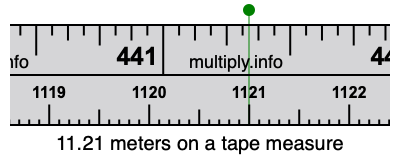 11.21 meters on a tape measure