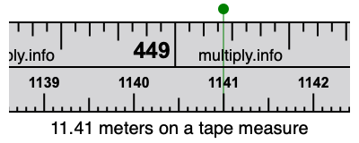 11.41 meters on a tape measure