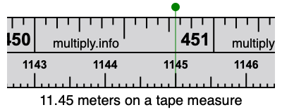 11.45 meters on a tape measure