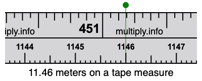 11.46 meters on a tape measure