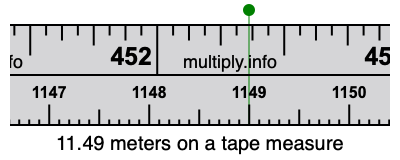 11.49 meters on a tape measure