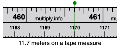 11.7 meters on a tape measure