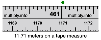 11.71 meters on a tape measure