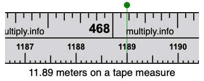 11.89 meters on a tape measure