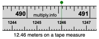12.46 meters on a tape measure