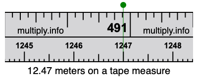 12.47 meters on a tape measure