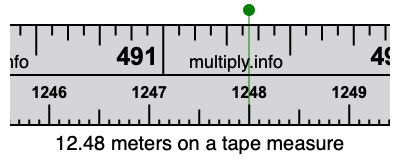 12.48 meters on a tape measure