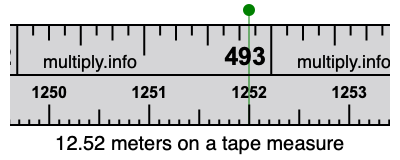 12.52 meters on a tape measure