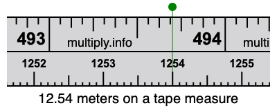 12.54 meters on a tape measure