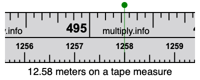 12.58 meters on a tape measure