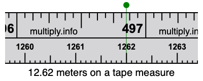12.62 meters on a tape measure