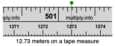 12.73 meters on a tape measure