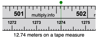 12.74 meters on a tape measure