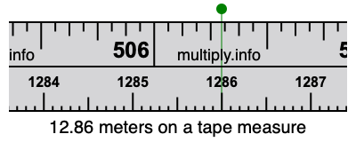 12.86 meters on a tape measure