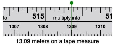 13.09 meters on a tape measure