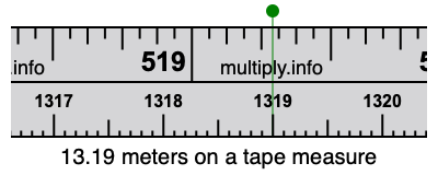 13.19 meters on a tape measure