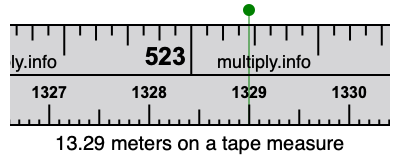 13.29 meters on a tape measure