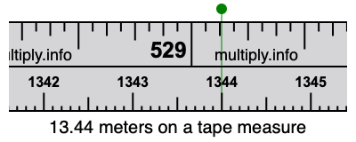 13.44 meters on a tape measure