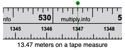 13.47 meters on a tape measure
